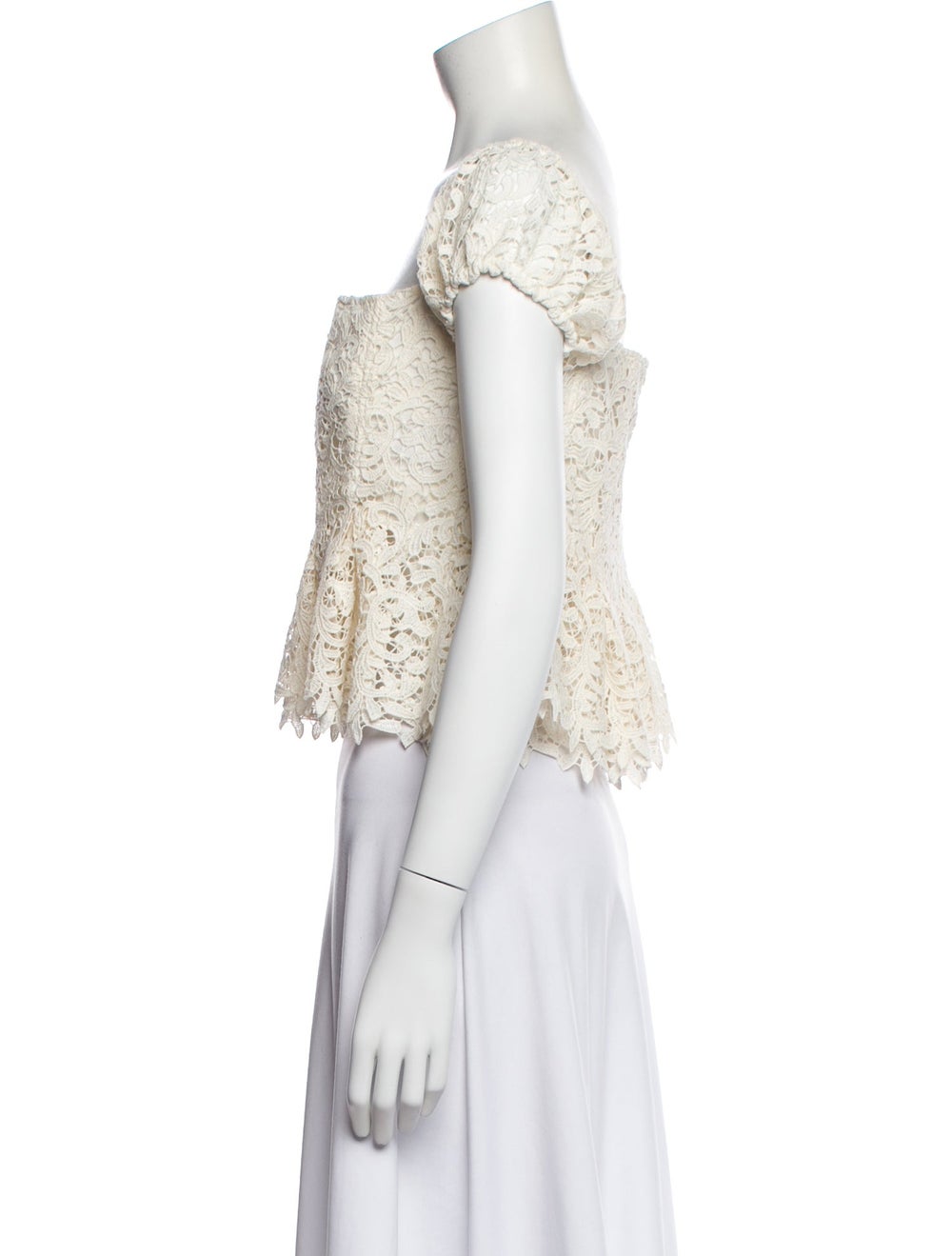 Brock Collection Lace Pattern Square Neckline Blo… - image 2