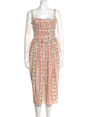 Pre-owned Brock Collection Silk Midi Length Dress In Neutral