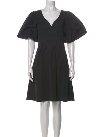 Pre-owned Brock Collection V-neck Knee-length Dress In Black