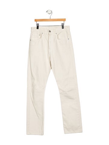 Pre-owned Brock Collection High-rise Straight Leg Jeans In White