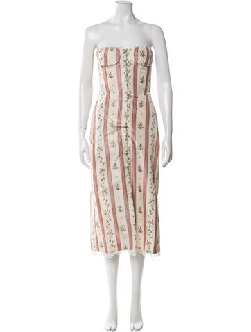 Pre-owned Brock Collection Printed Knee-length Dress In Neutral