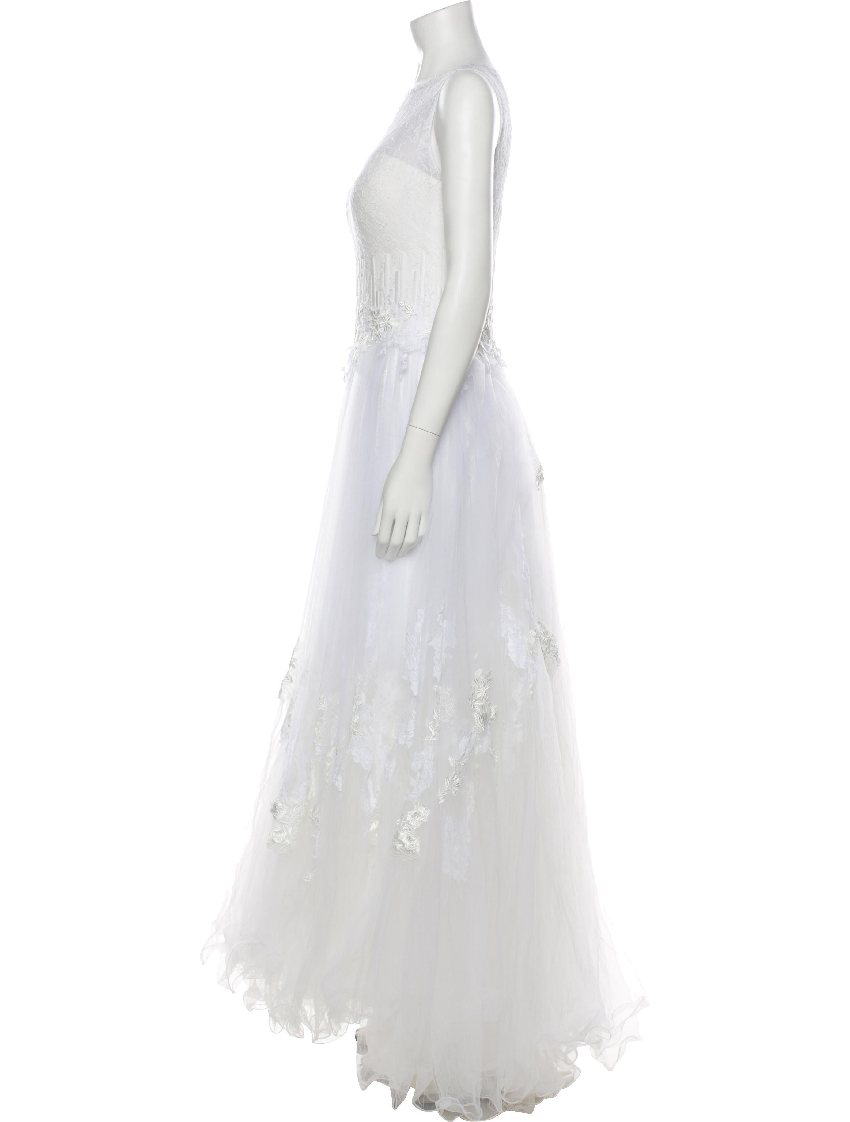 Tony Ward Bateau Neckline Long Dress