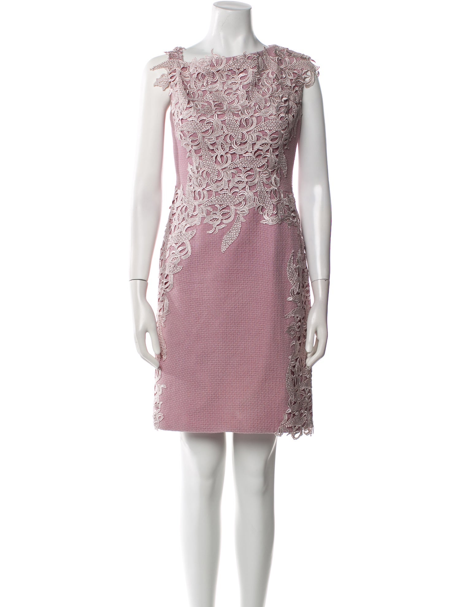 Tony Ward Bateau Neckline Mini Dress