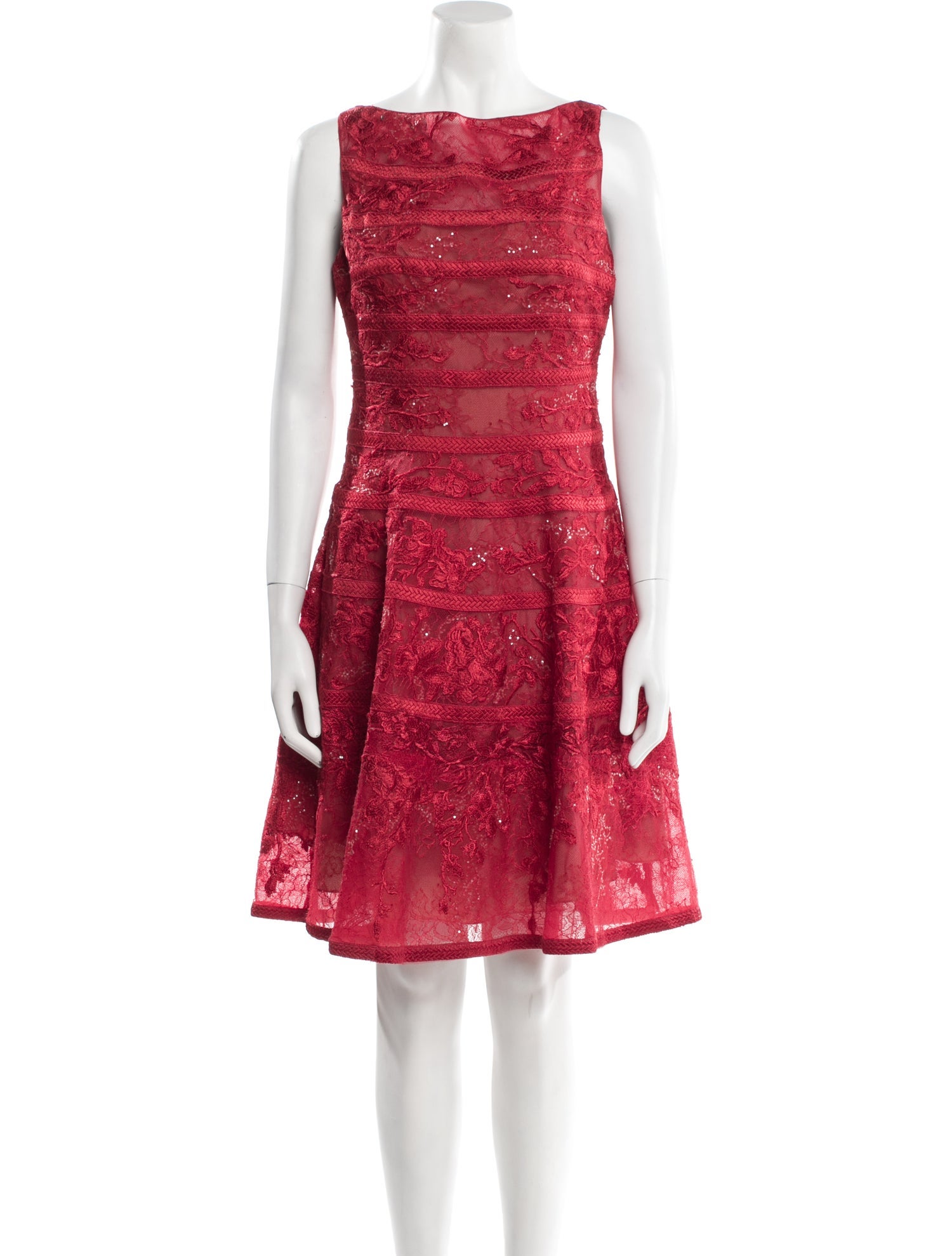 Tony Ward Bateau Neckline Mini Dress