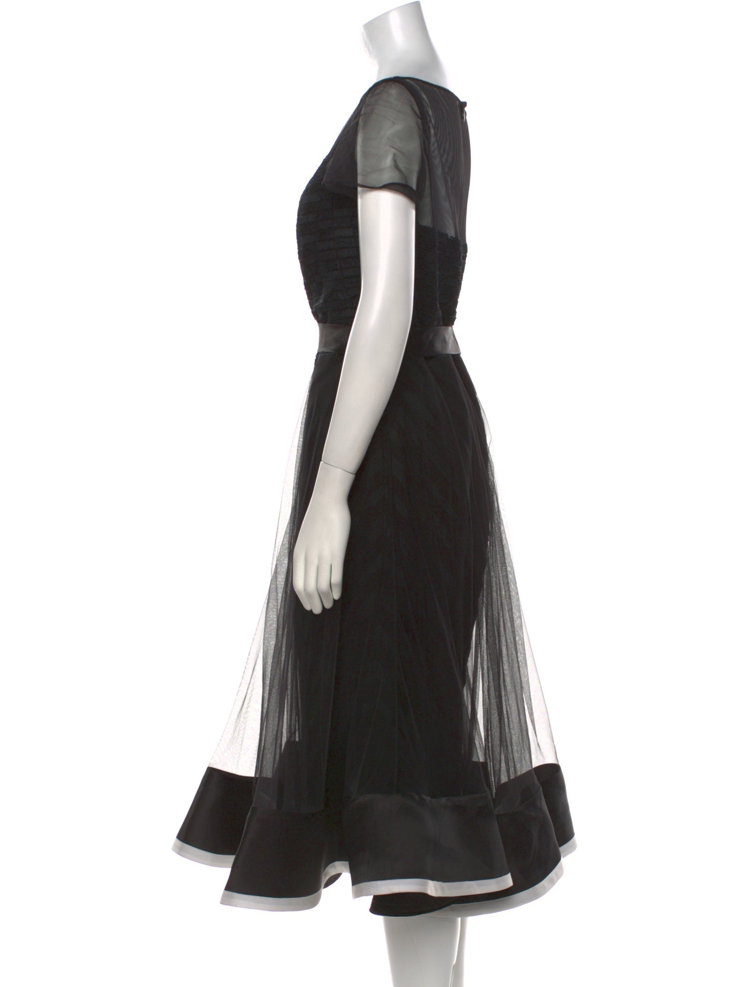 Tony Ward Bateau Neckline Midi Length Dress