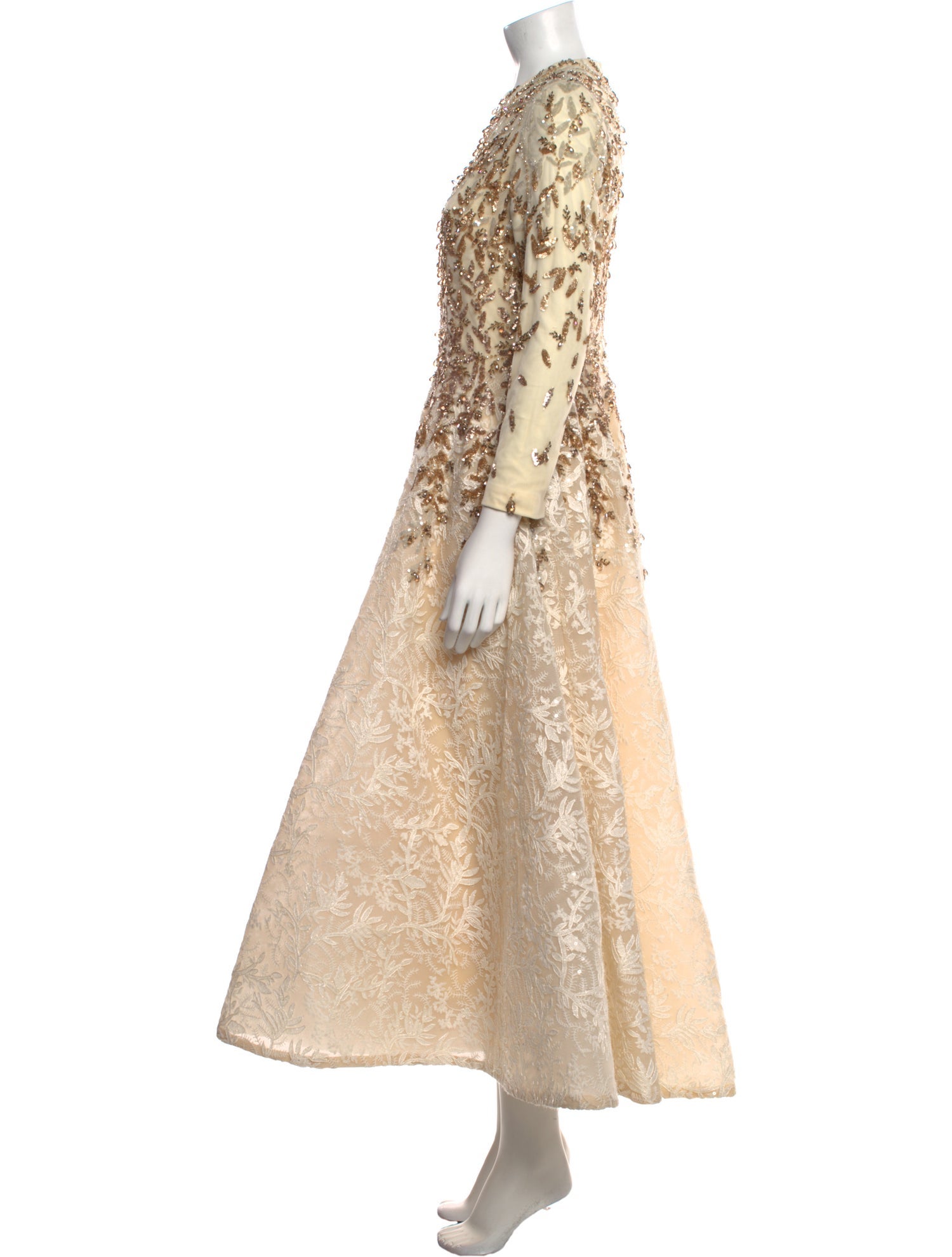 Tony Ward Lace Pattern Long Dress