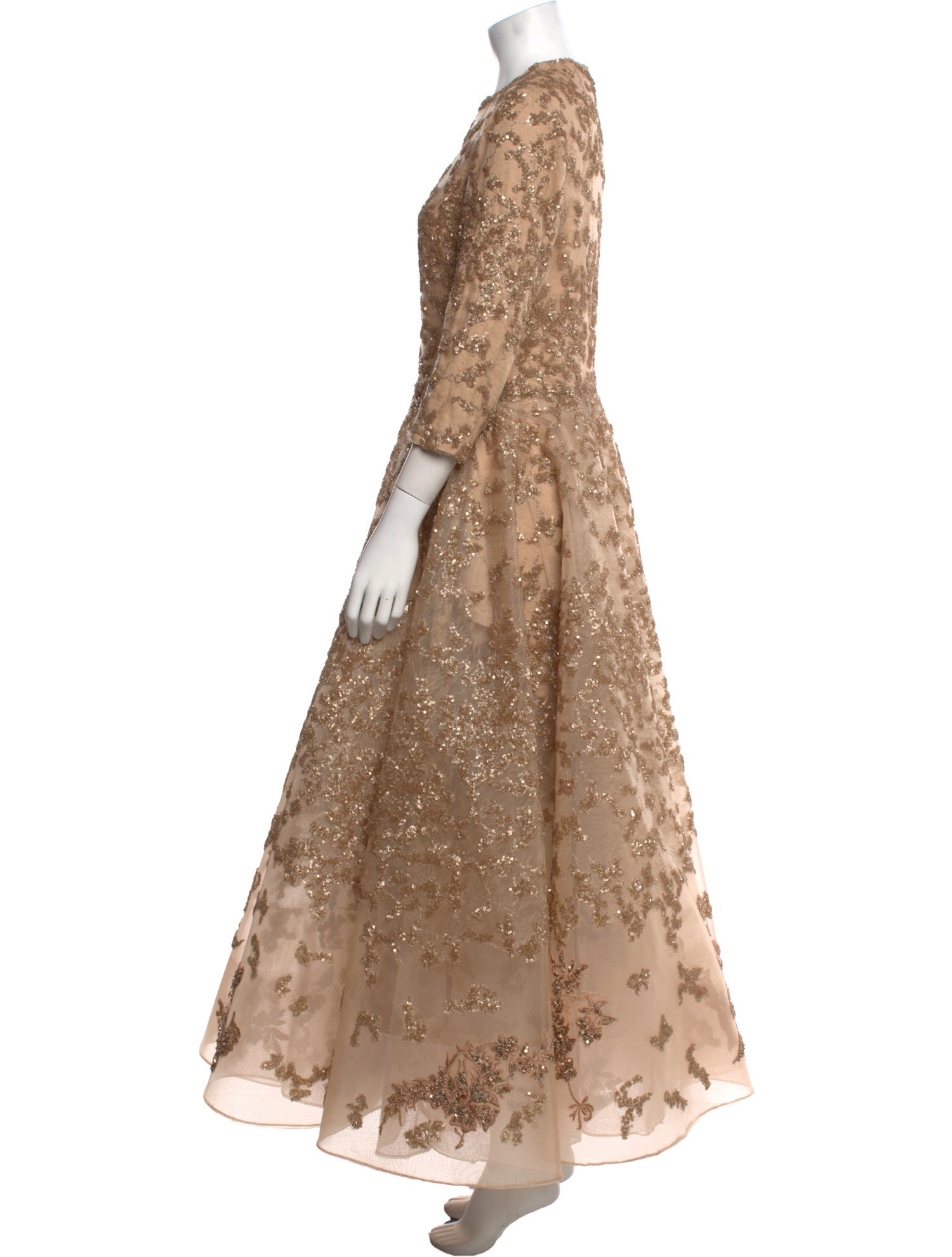 Tony Ward Floral Print Long Dress