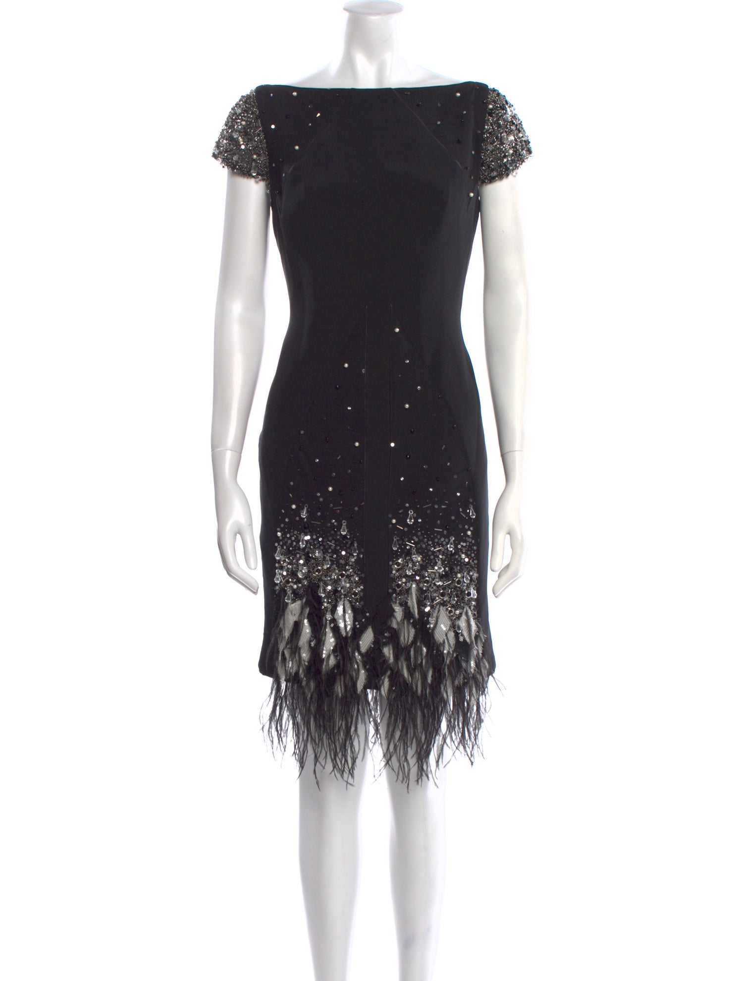 Tony Ward Bateau Neckline Mini Dress