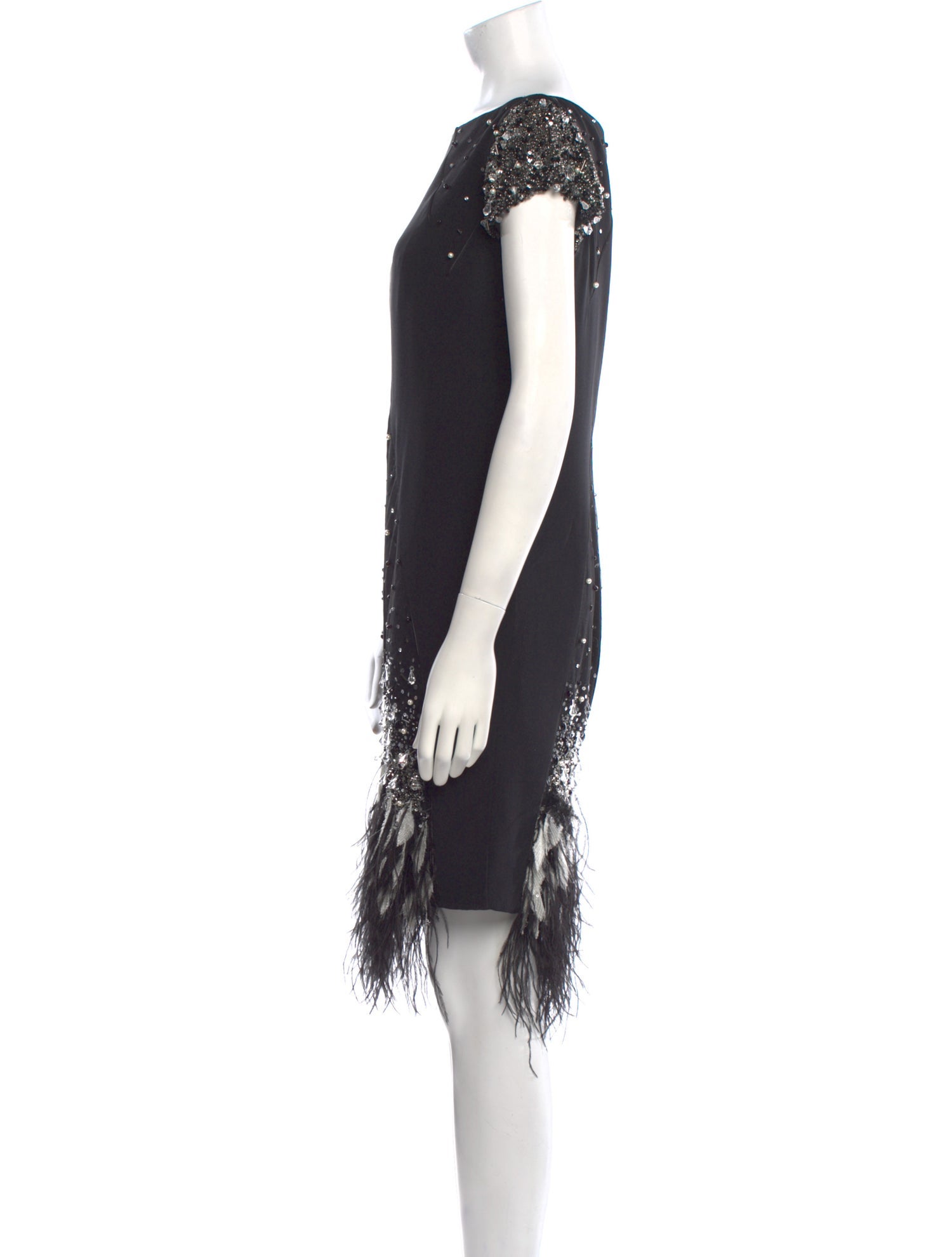 Tony Ward Bateau Neckline Mini Dress