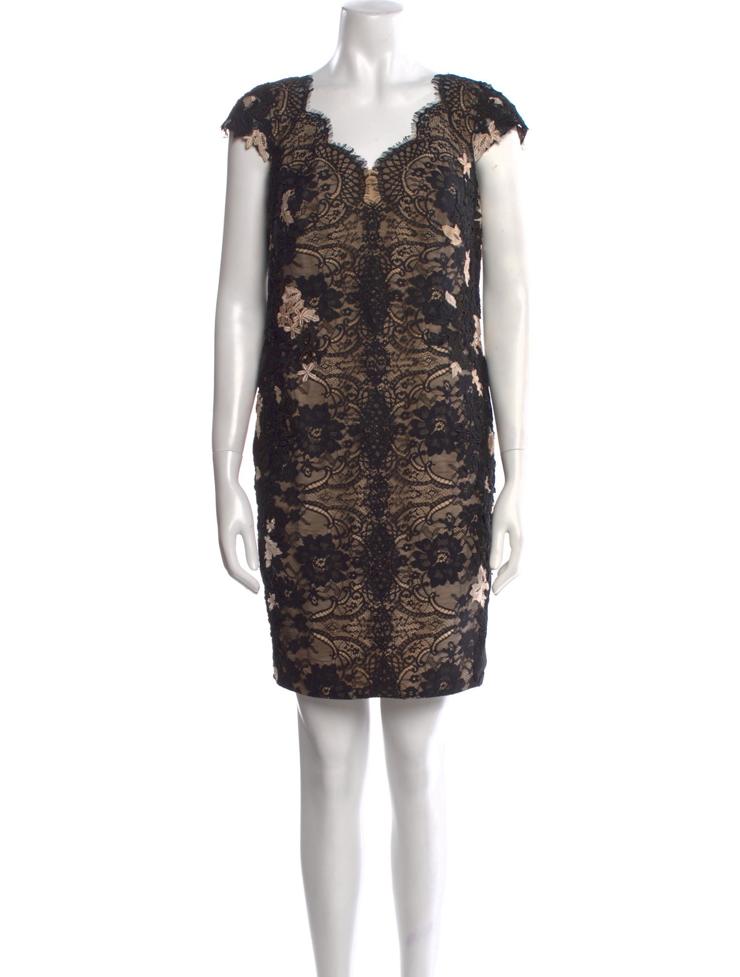 Tony Ward Lace Pattern Mini Dress