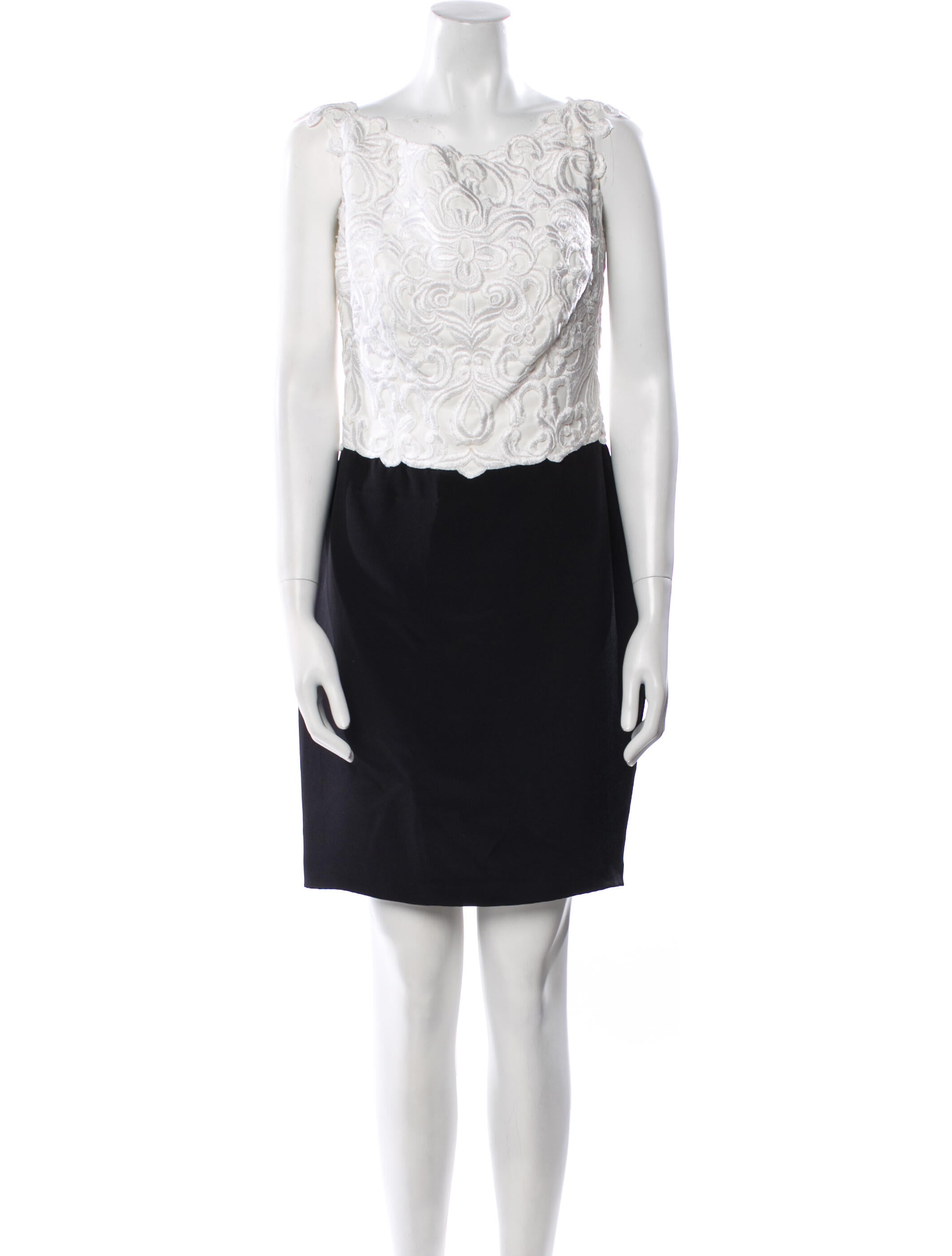 Tony Ward Colorblock Pattern Mini Dress