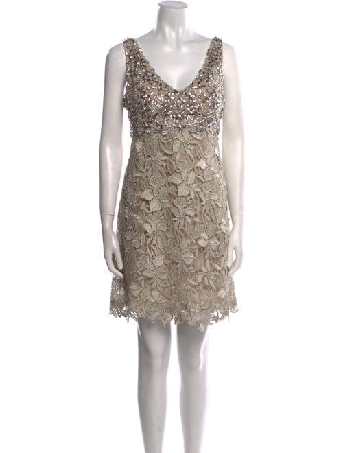 Tony Ward V-Neck Mini Dress