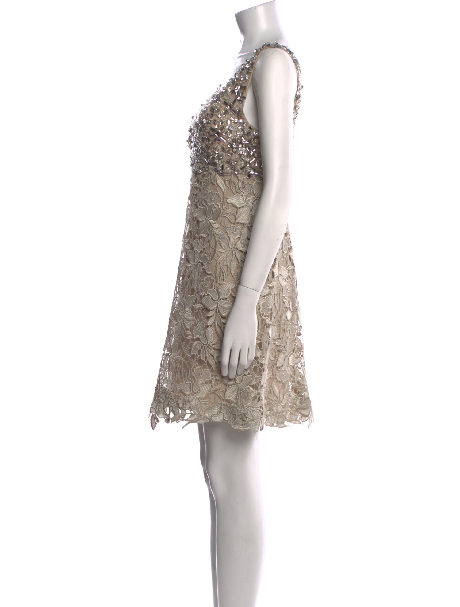 Tony Ward V-Neck Mini Dress