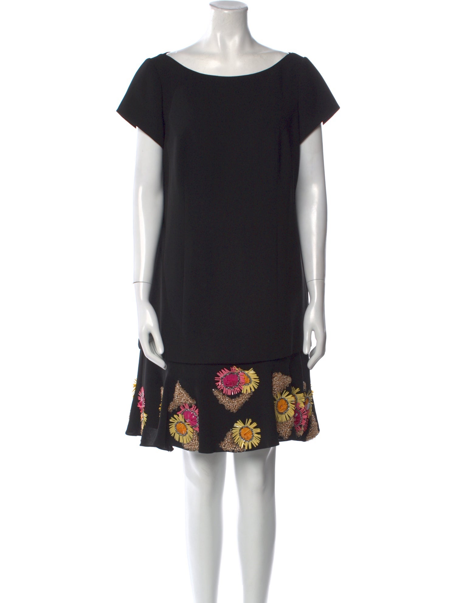 Tony Ward Bateau Neckline Mini Dress