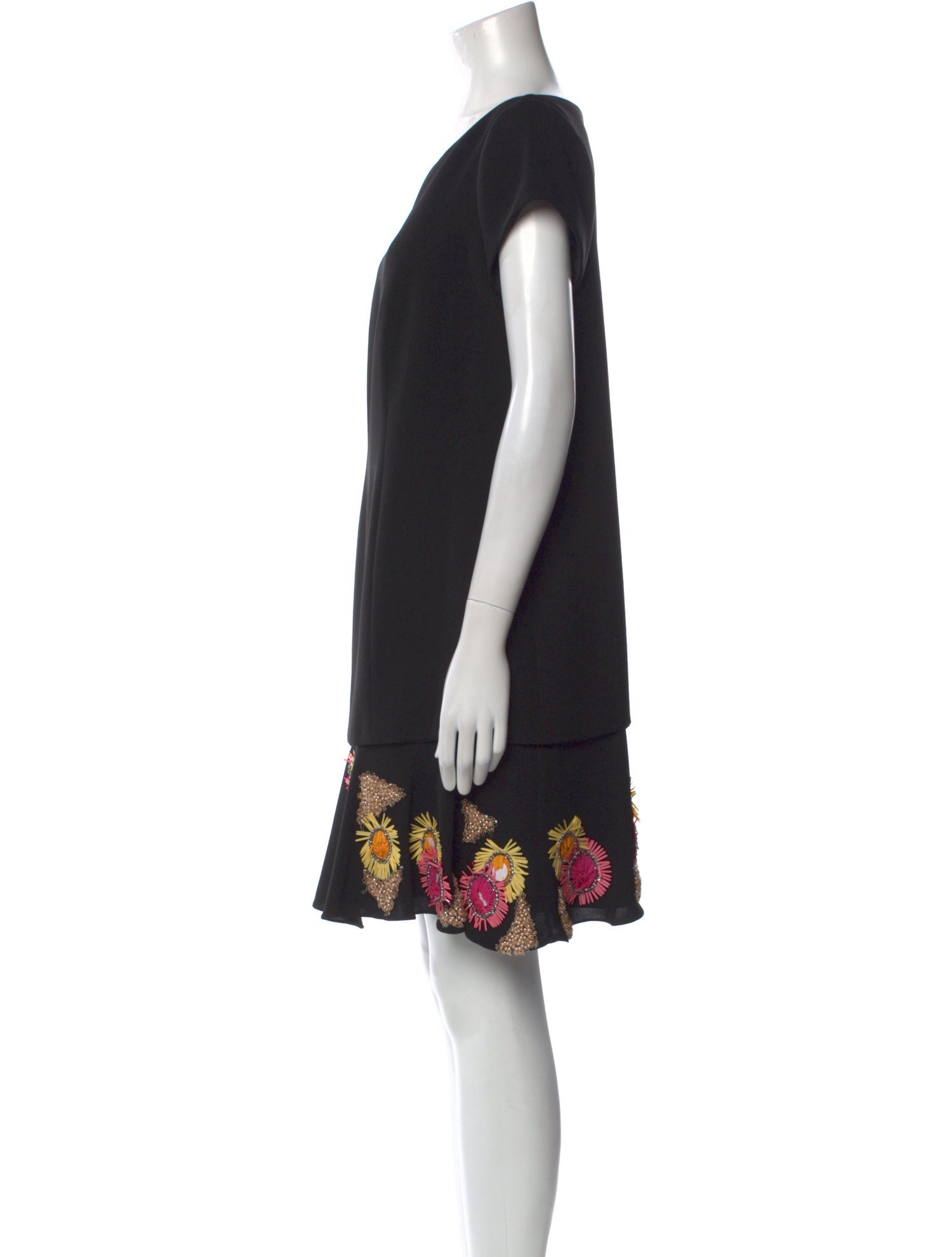 Tony Ward Bateau Neckline Mini Dress