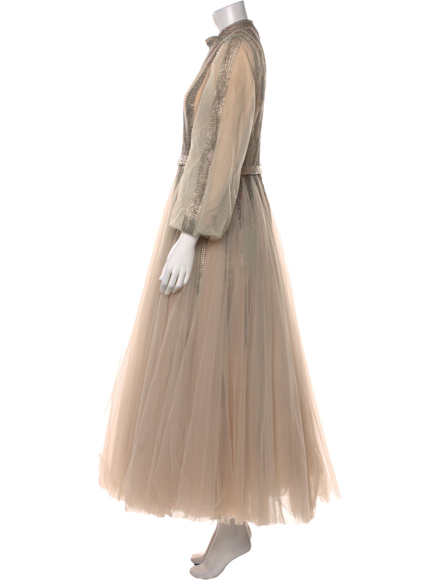 Tony Ward Mock Neck Long Dress