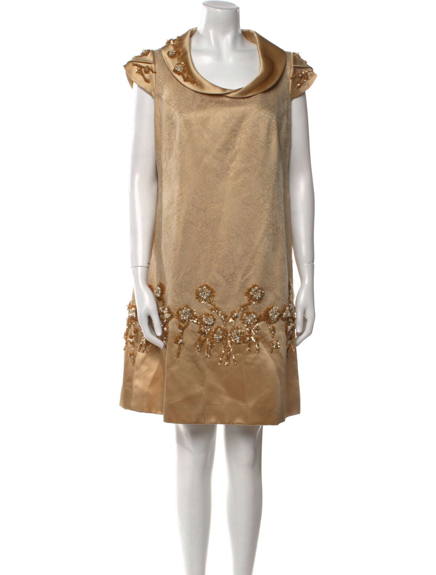 Tony Ward Cowl Neck Knee-Length Dress