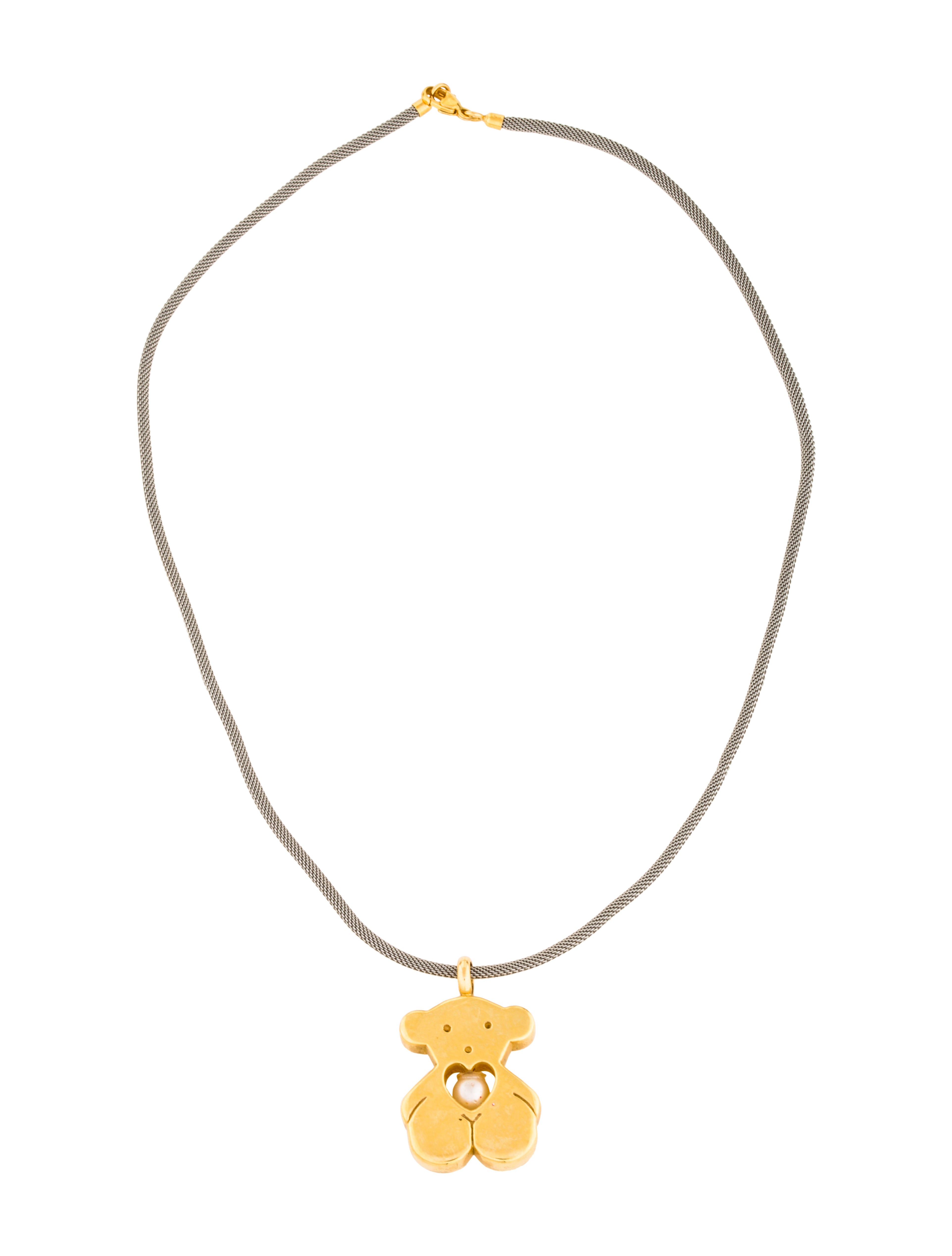 Tous Bear & Pearl Pendant Necklace Necklaces TOU20095 The RealReal