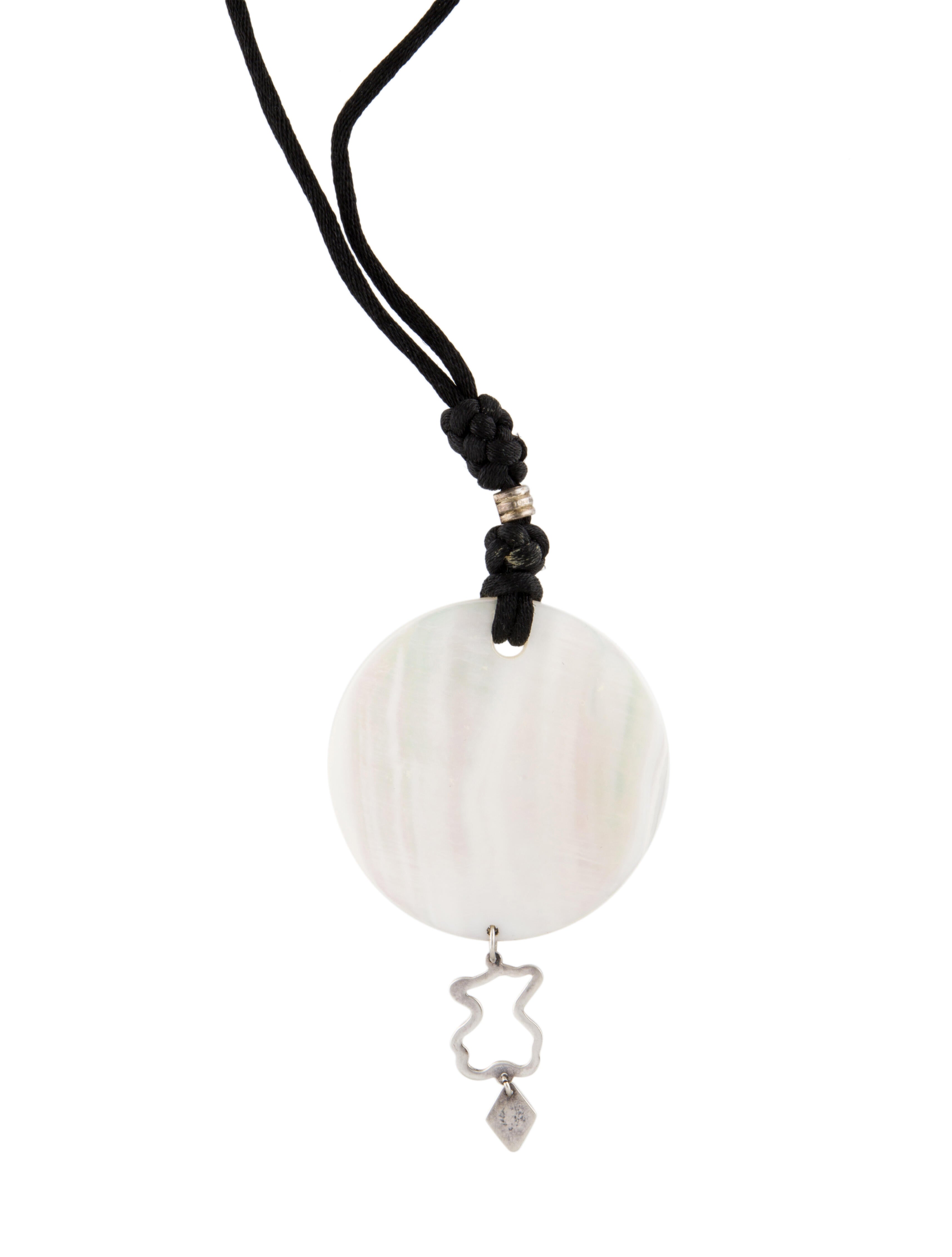 Tous Mother of Pearl Pendant Necklace Sterling Silver Collar