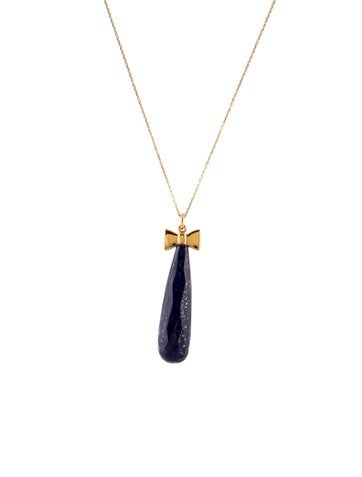 Tous Pendant Necklace Lapis Lazuli Bow Tie