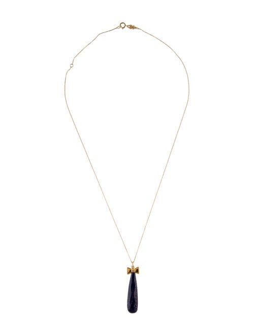 Tous Lapis Lazuli Bow Tie Pendant Necklace