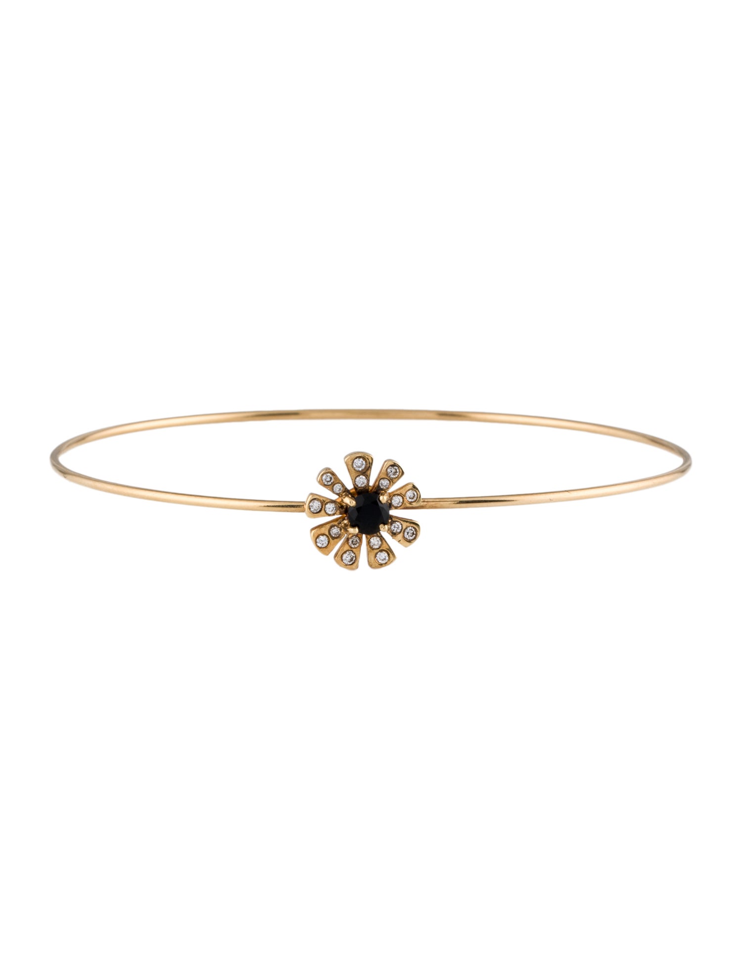 Tous 18K Onyx & Diamond Flower Bracelet