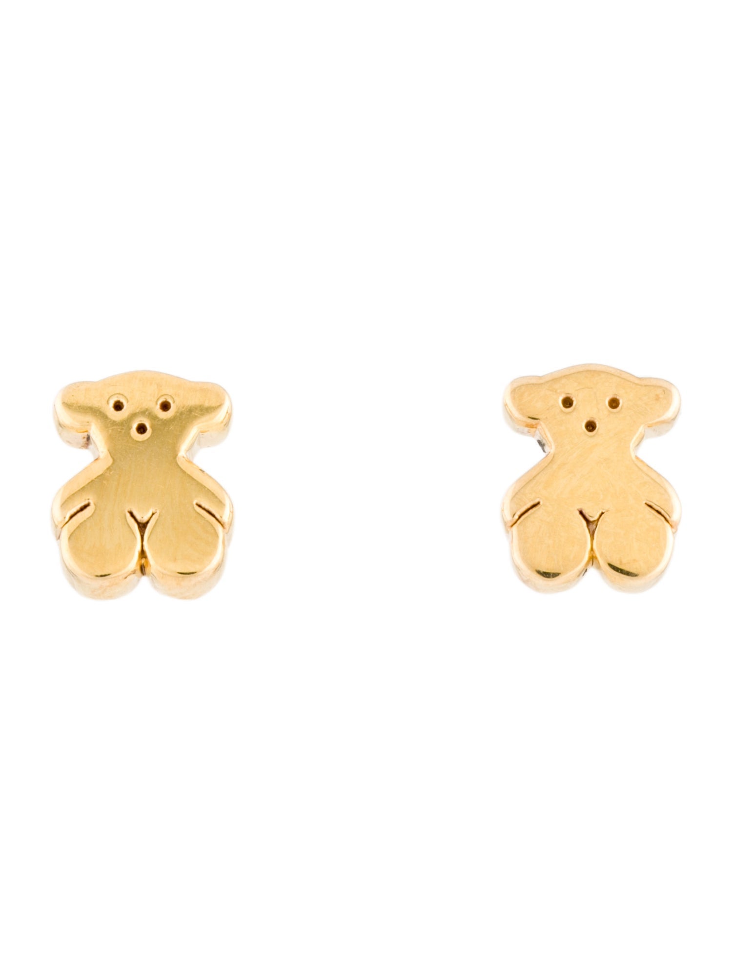 Tous 18K Sweet Dolls Earrings Bear Motif Stud Earrings