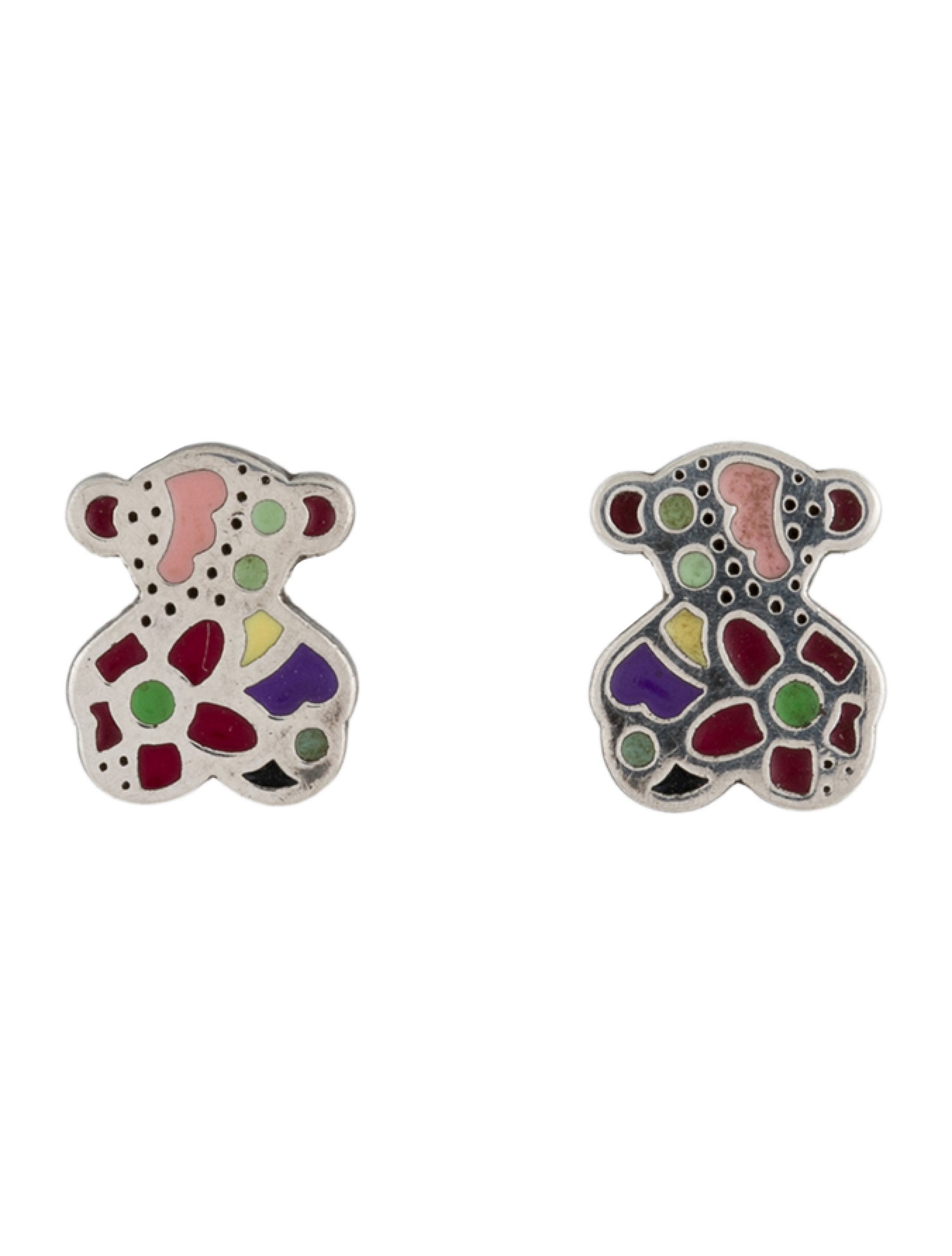 Tous Enamel Bear Stud Earrings