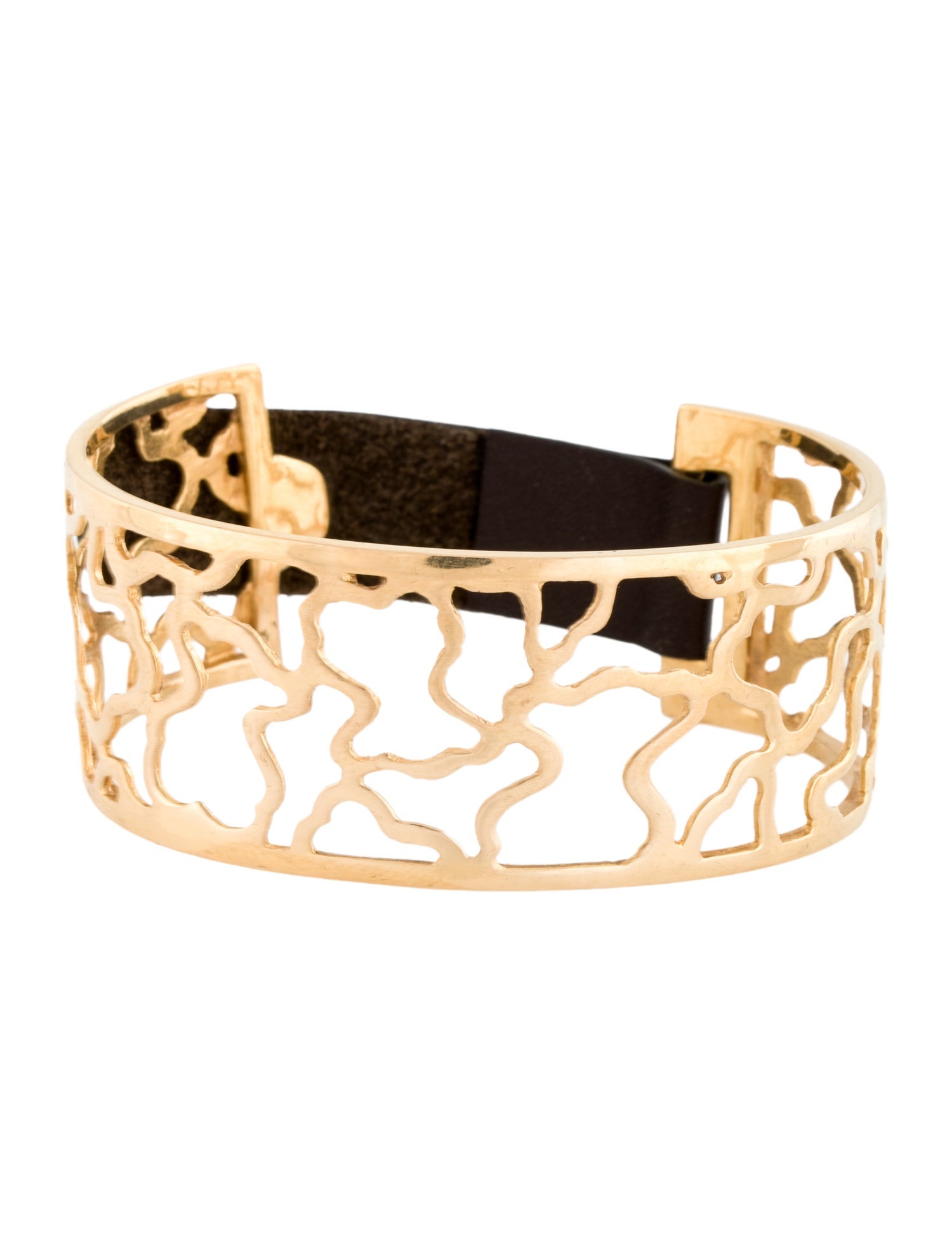 Tous 18K Leather Cuff Bracelet