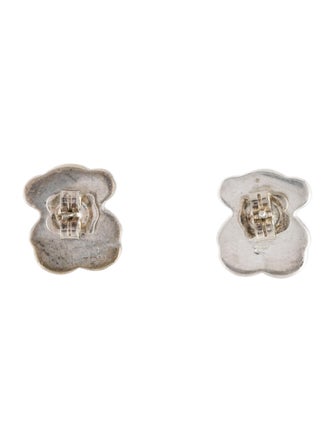 Tous Onyx Bear Icon Color Stud Earrings