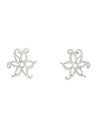 Tous 18K Diamond Flower Stud Earrings