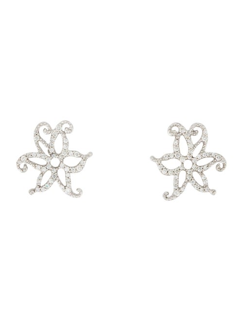 Tous 18K Diamond Flower Stud Earrings