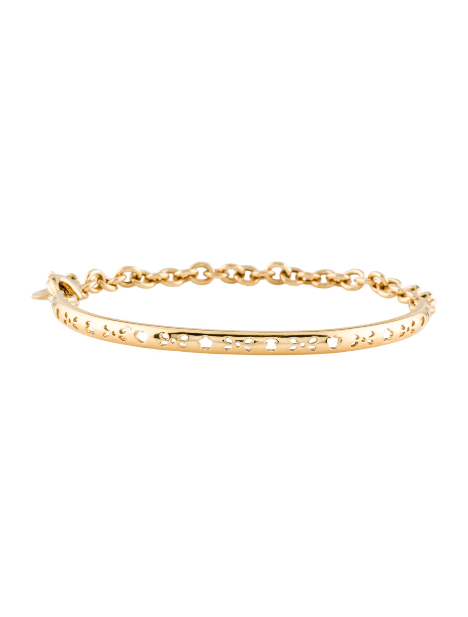 Tous 18K Half Bangle Link Chain Bracelet