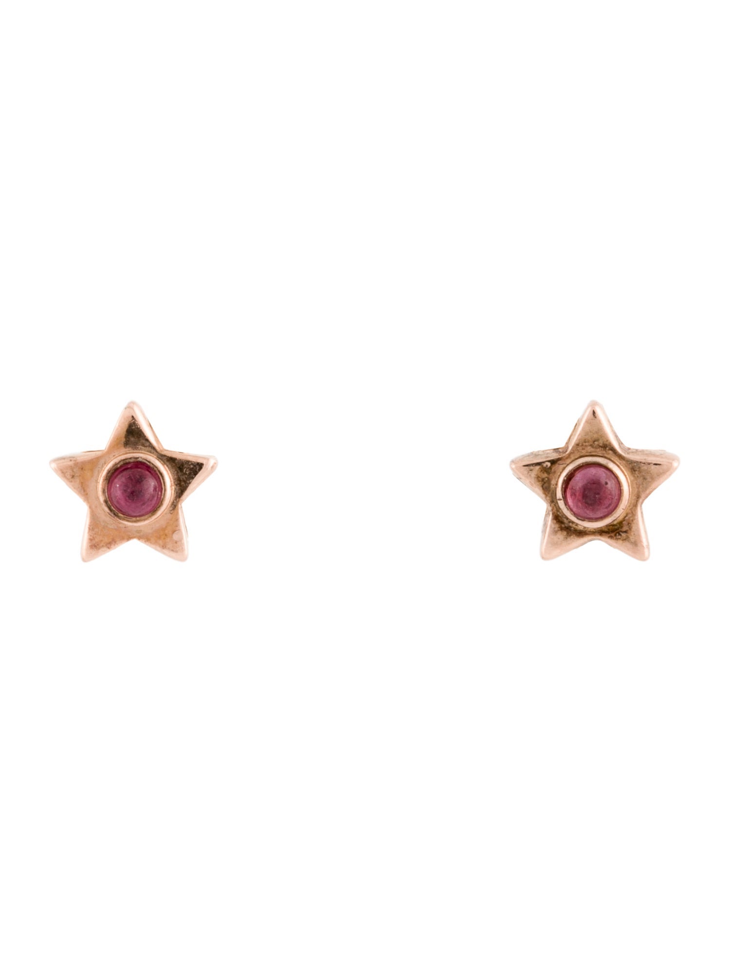 Tous Glass Filled Ruby Star Earrings