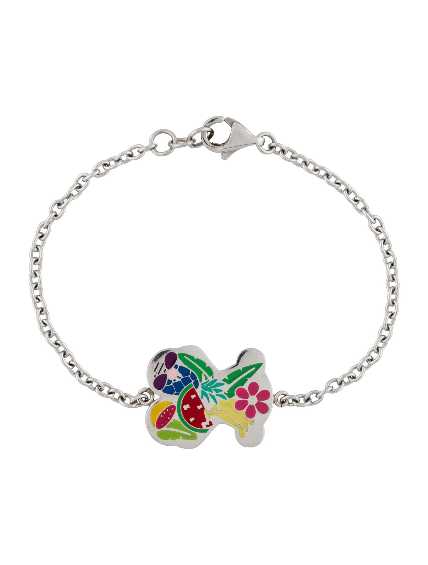 Tous Enamel Bear Charm Bracelet