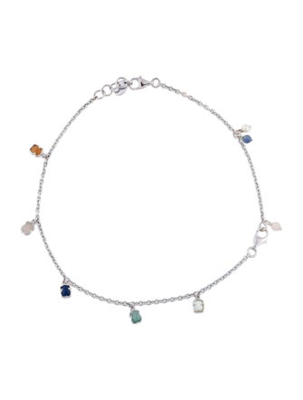 Tous Multi-Stone Bear Charm Anklet