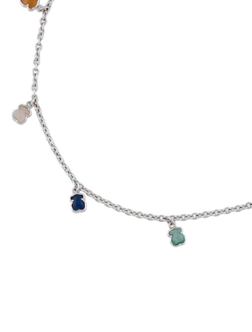 Tous Multi-Stone Bear Charm Anklet