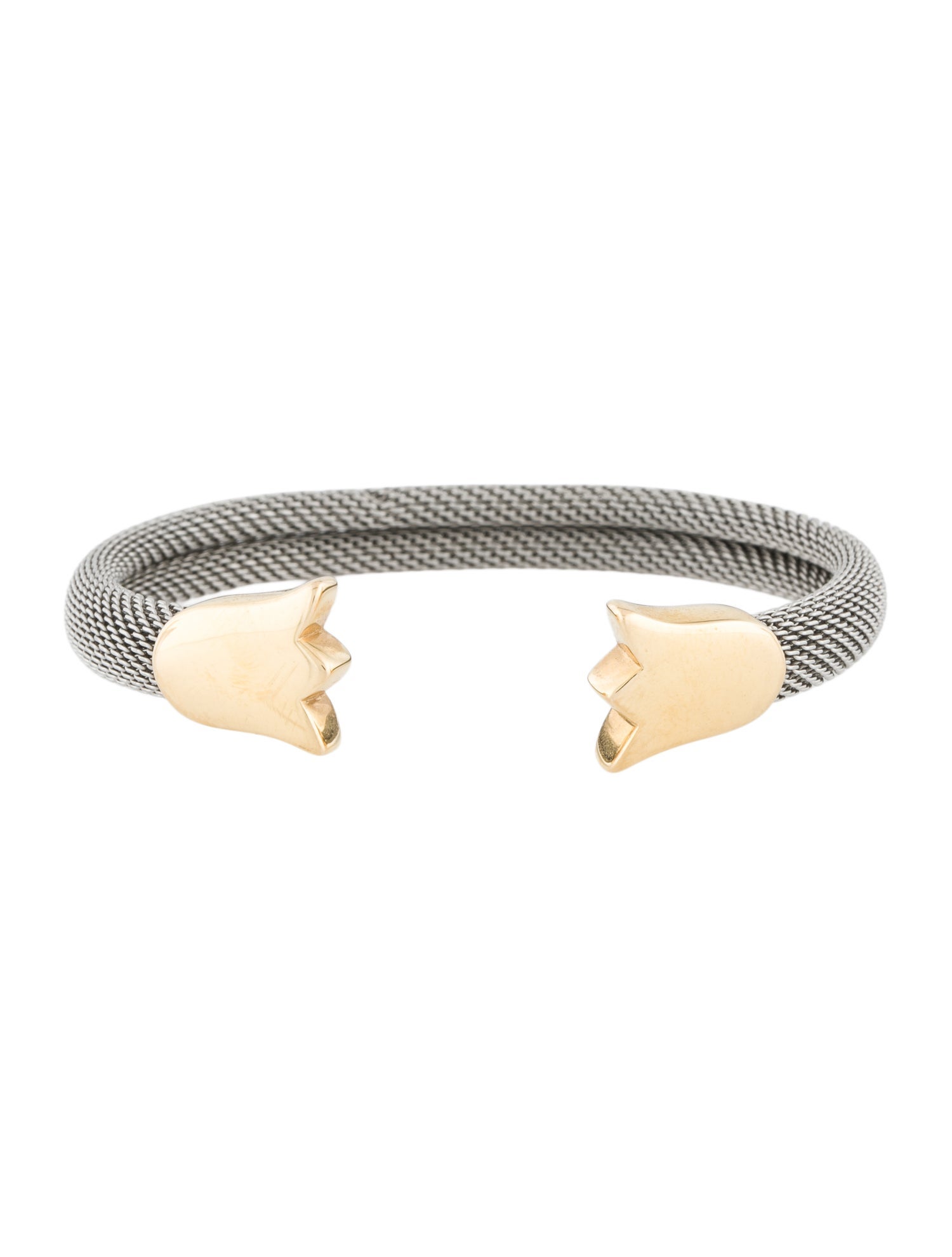 Tous Two-Tone Mesh Tulips Cuff Bracelet