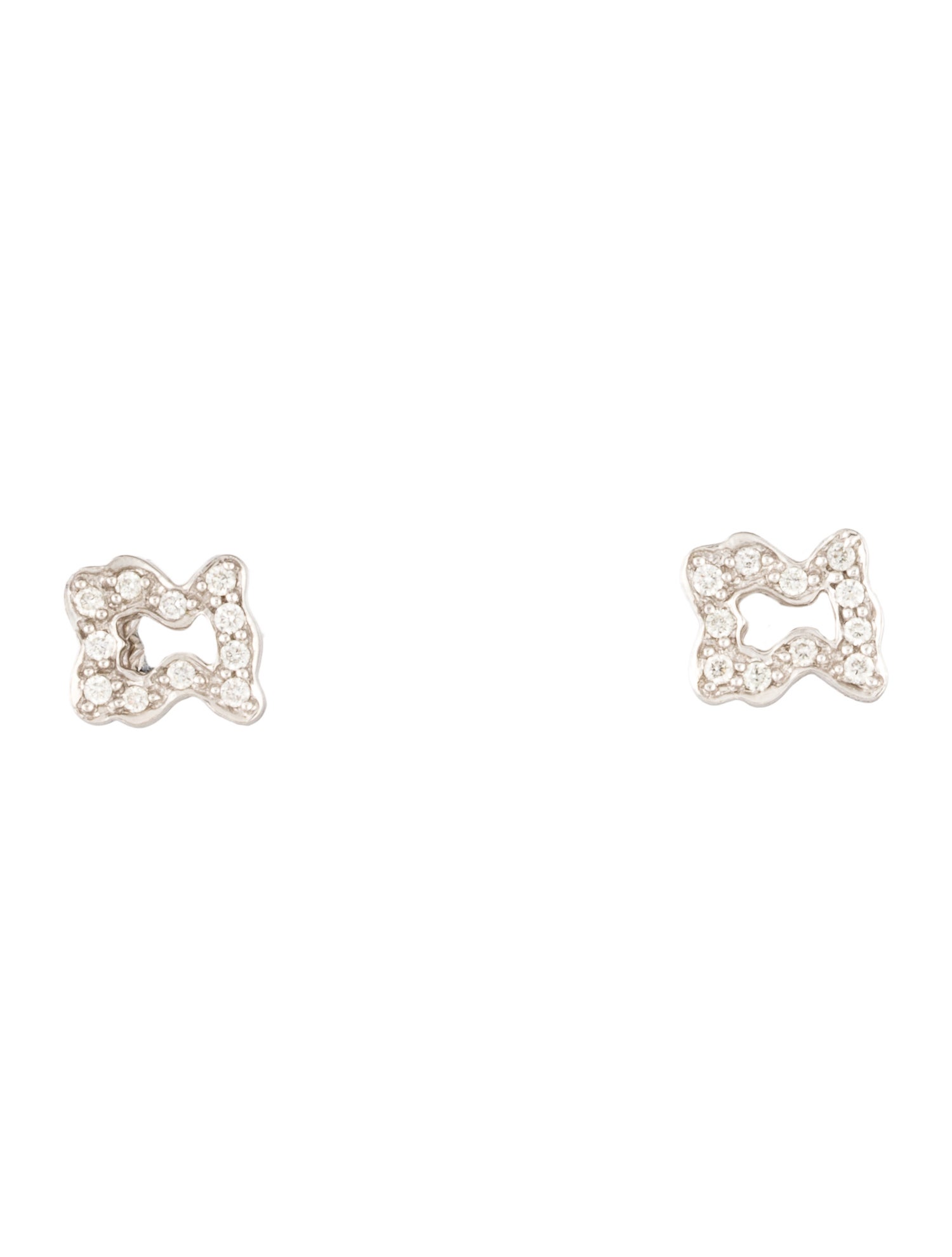 Tous 18K Diamond Bear Stud Earrings