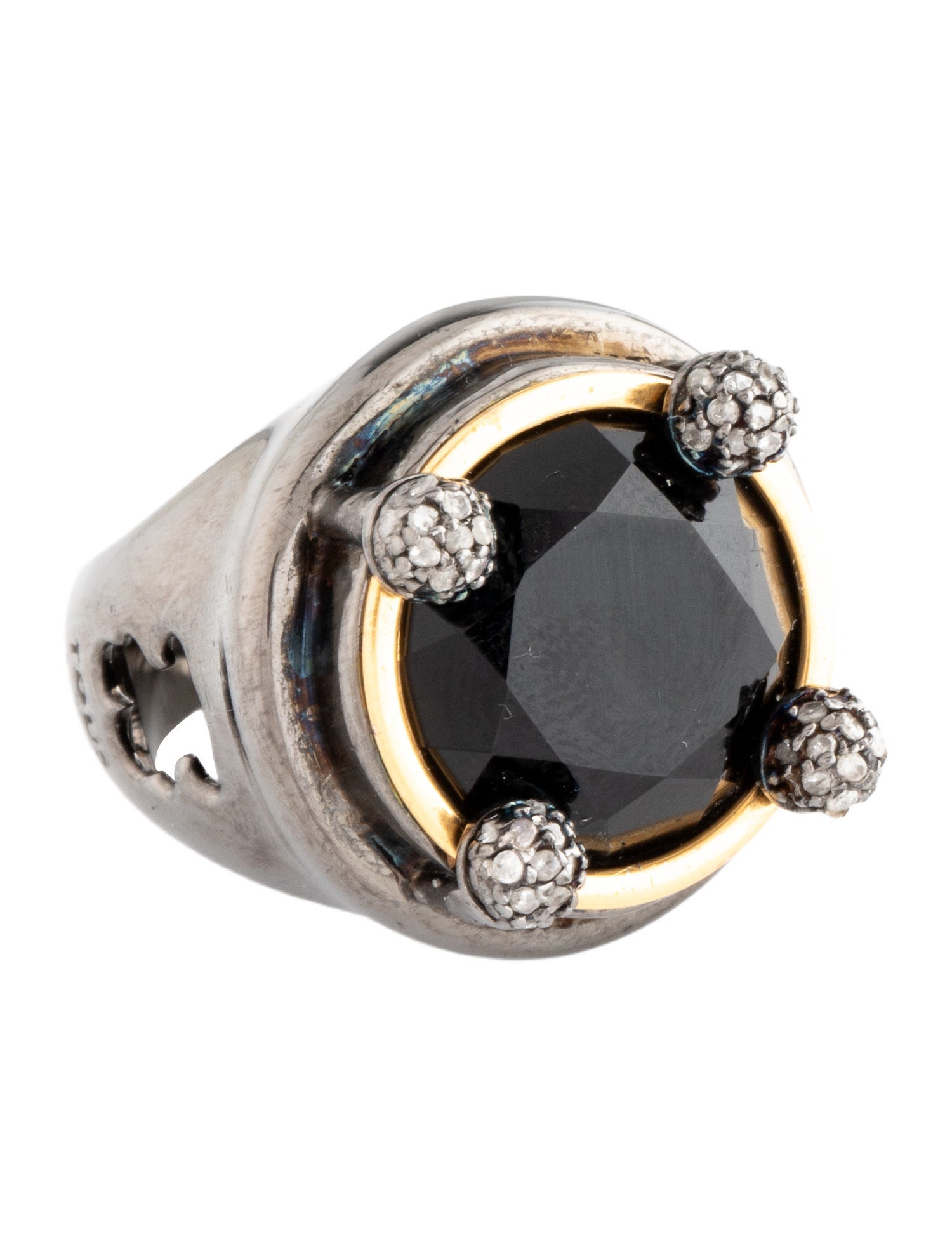 Tous Onyx & Diamond Cocktail Ring