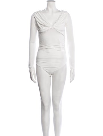 Tove Tops V-Neck Long Sleeve Bodysuit S