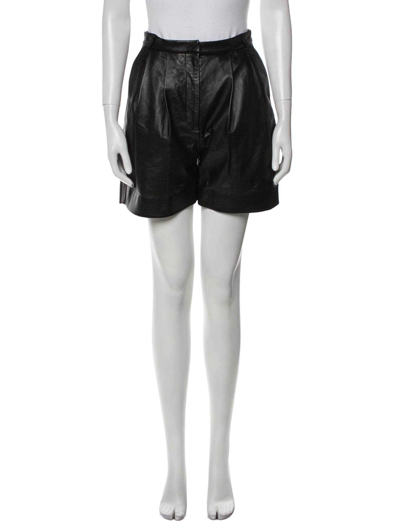 Tove Leather Knee-Length Shorts