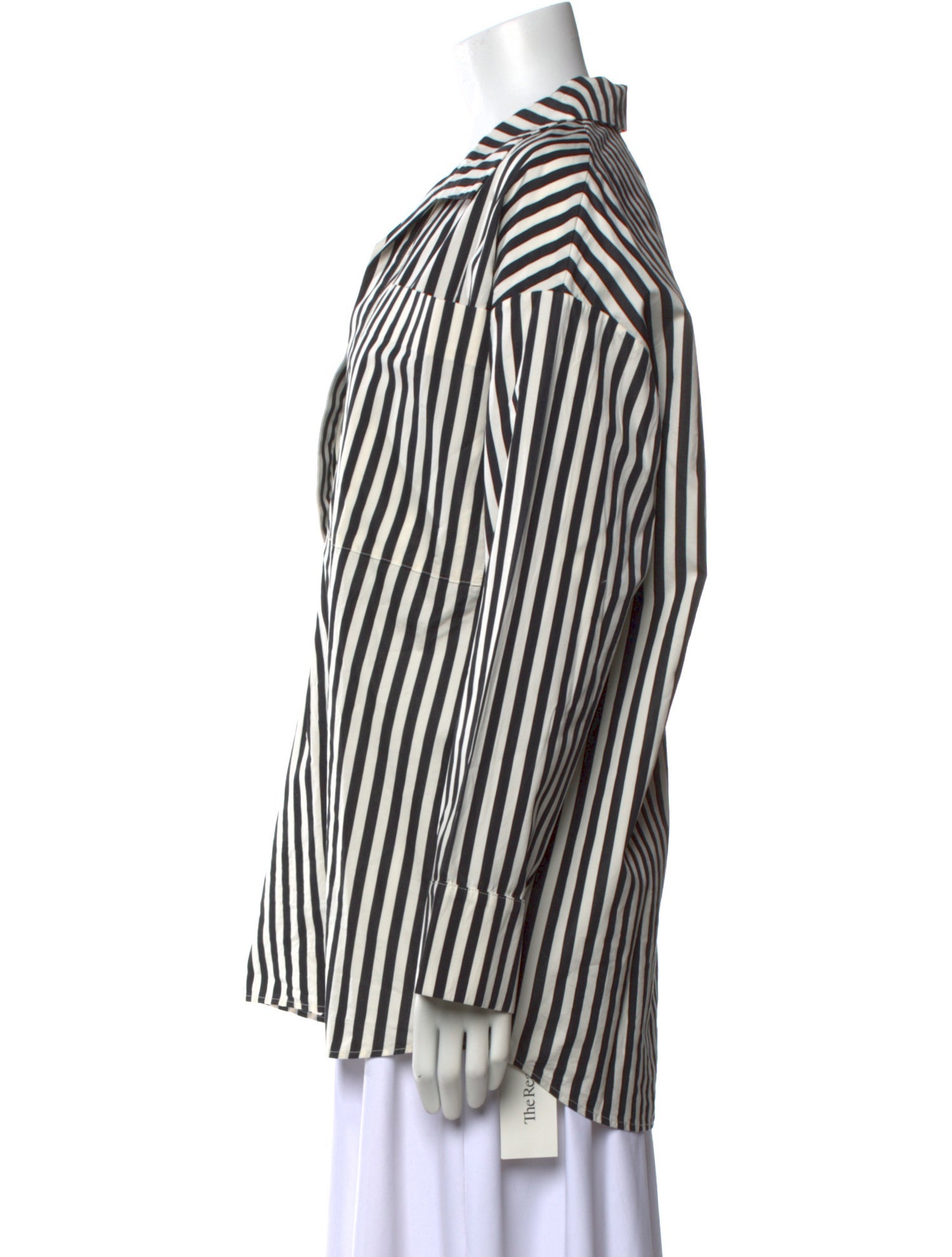 Tove Striped Long Sleeve Button-Up Top