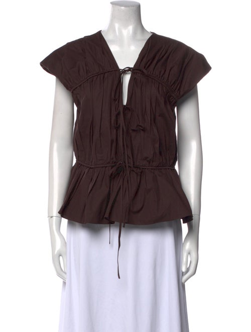 Tove Tie Neck Short Sleeve Blouse