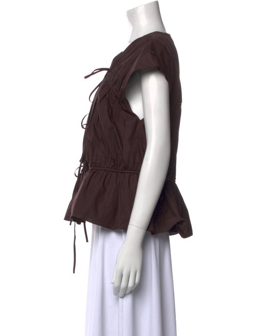 Tove Tie Neck Short Sleeve Blouse