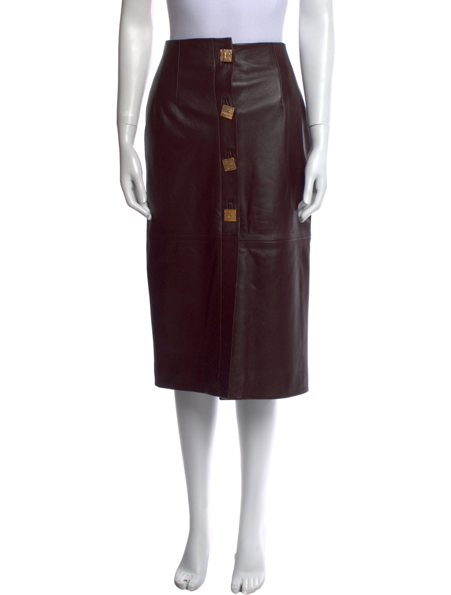 Tove Leather Knee-Length Skirt