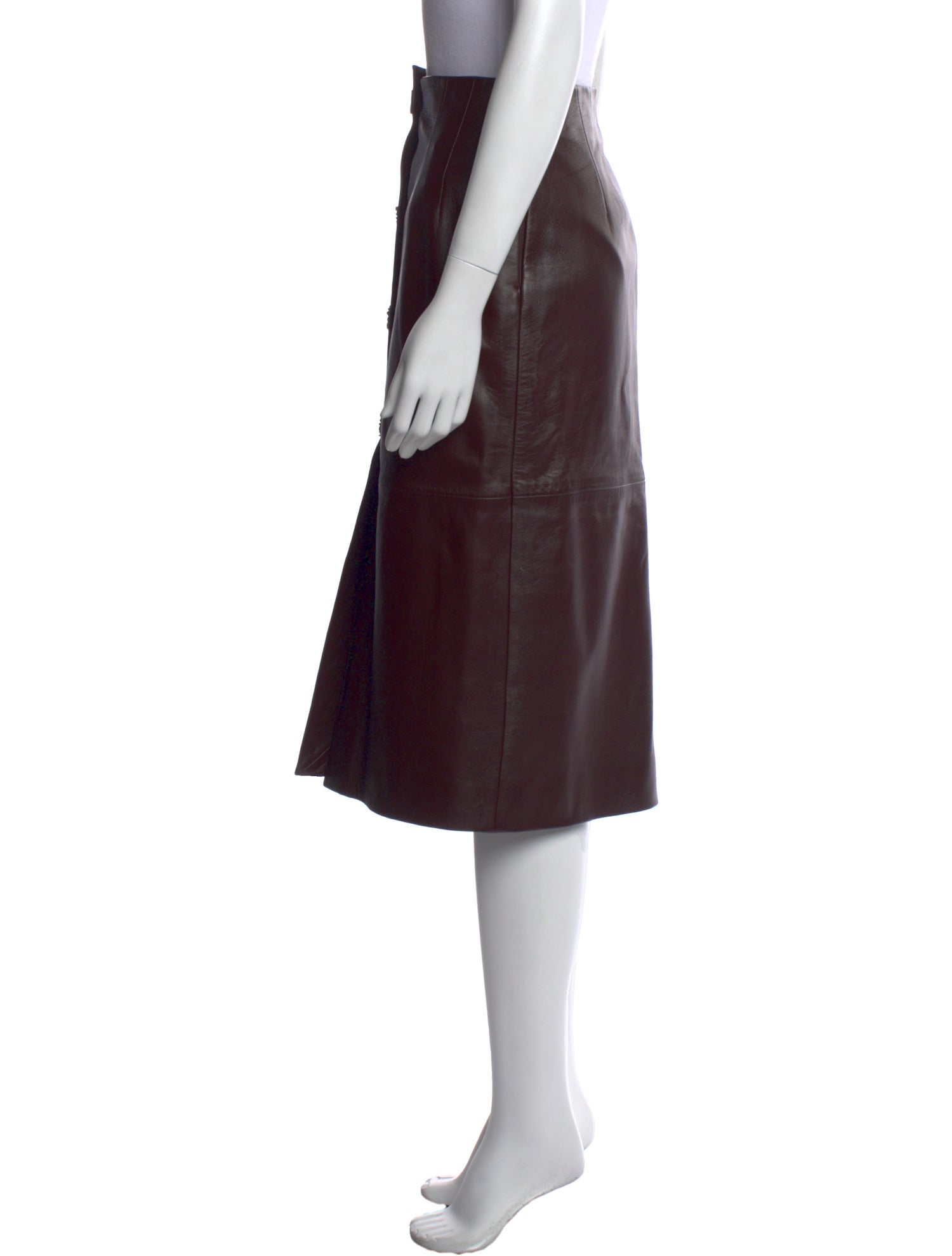 Tove Leather Knee-Length Skirt