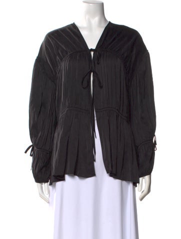 Pre-owned Tove Silk V-neck Blouse In Black