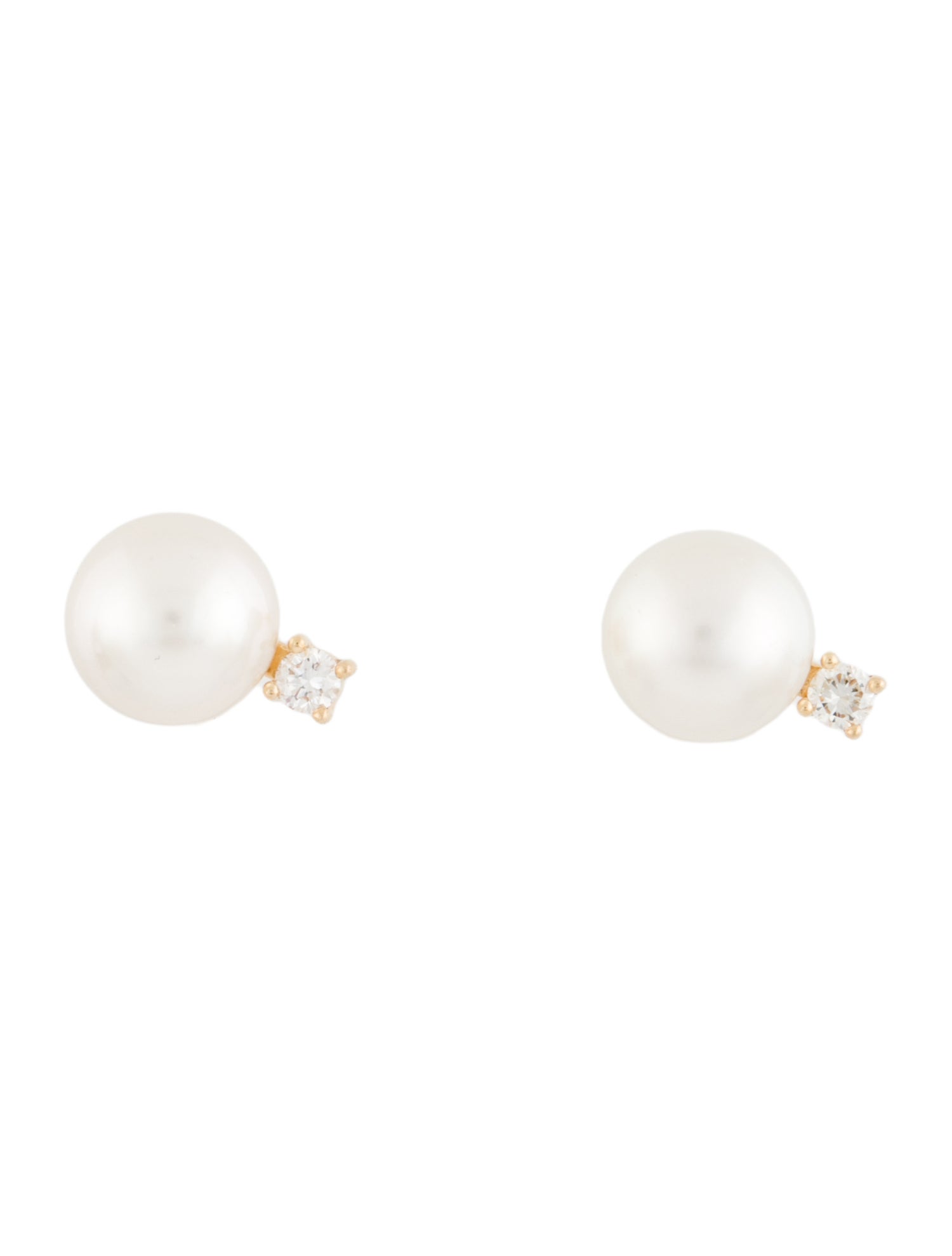 Tara Pearls 14K Pearl & Diamond Stud Earrings