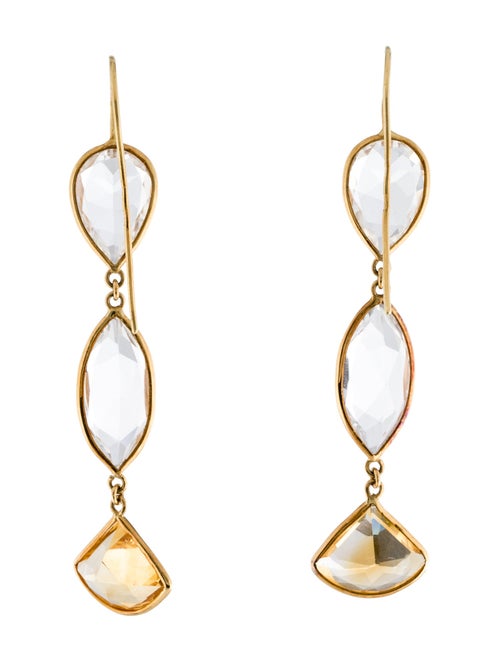 Tito Pedrini 18K Topaz & Citrine Drop Earrings